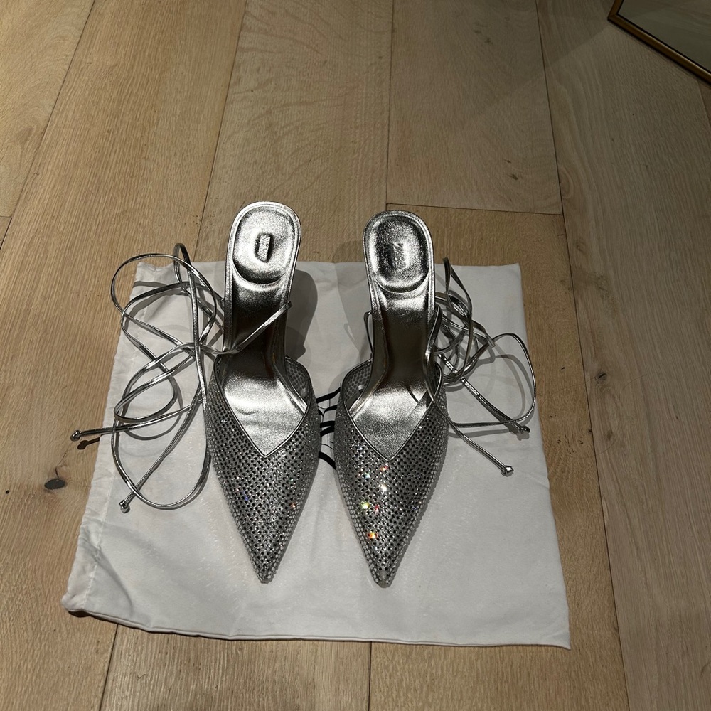 Zara Silver and sparkles Strappy Heels